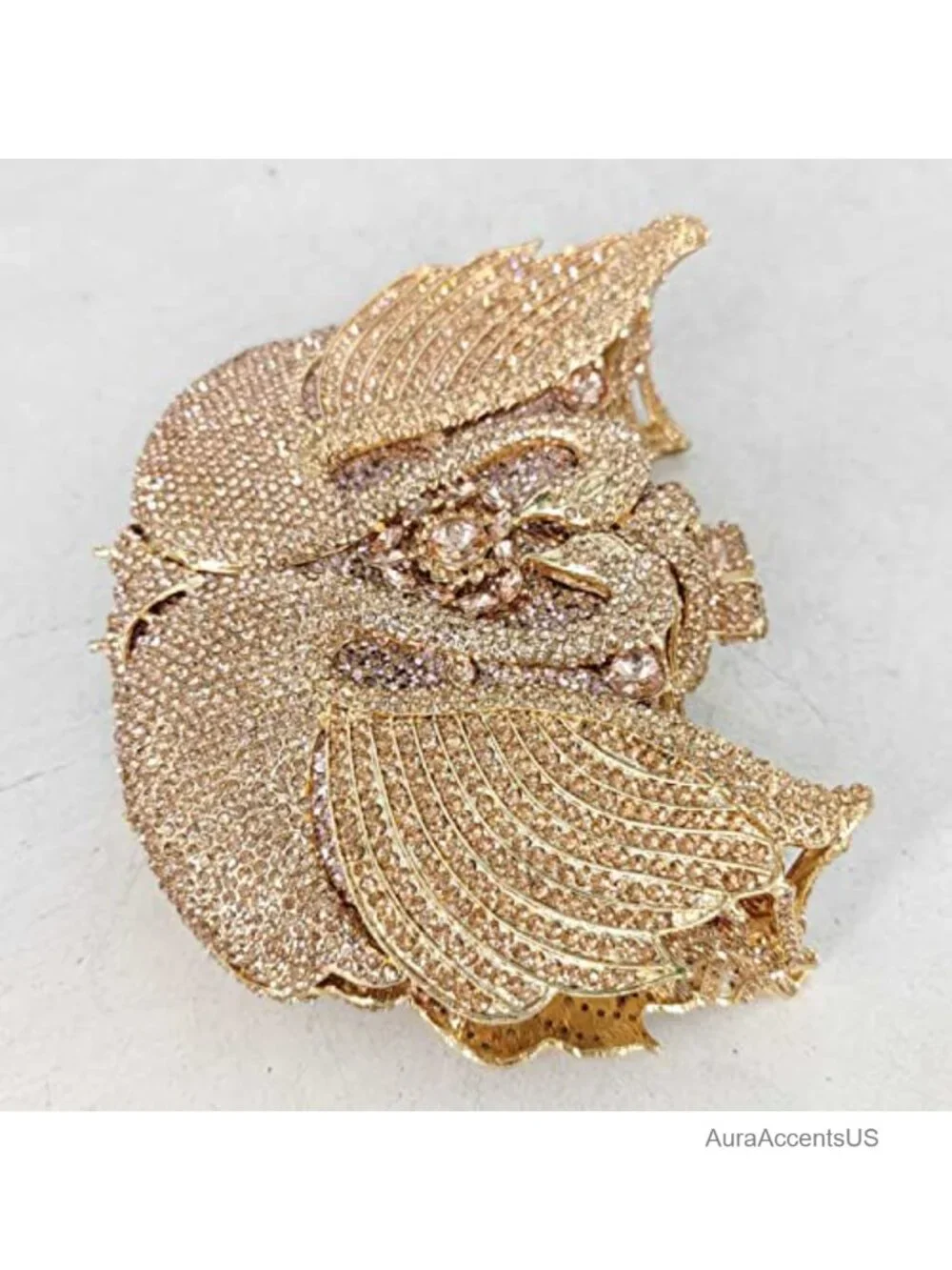Crystal Swan Clutch Rhinestone Evening Bag Wedding Party Metal Frame